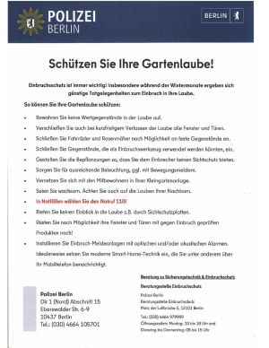 Einbruchschutz: Hinweise der Polizei Berlin